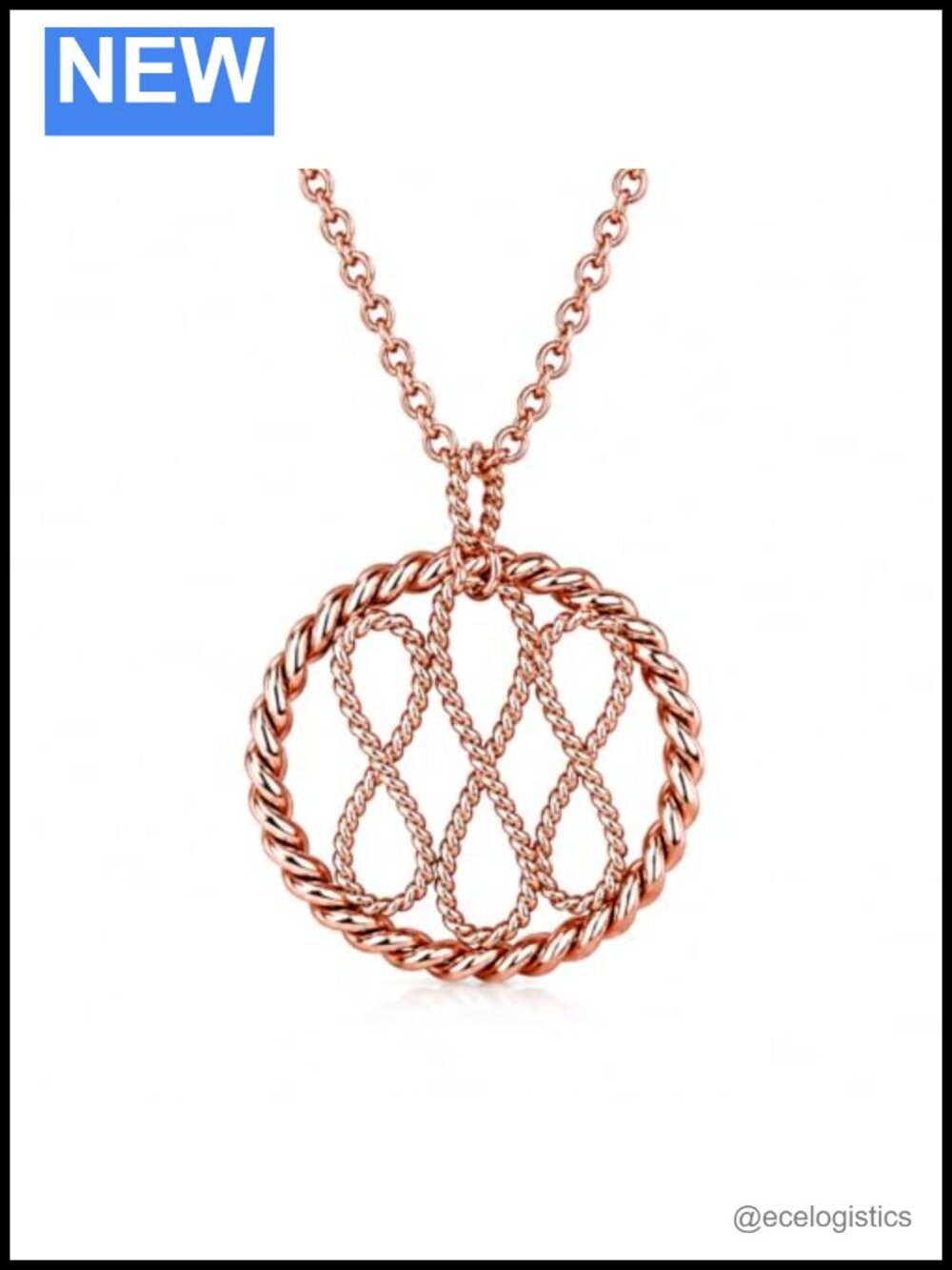 Pure Copper Sacred Geometry Spiral Pendant Necklace Meditation Chain